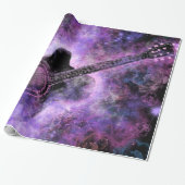 Romantische Gitarrenwrapping Paper Music Lila Geschenkpapier (Ungerollt)