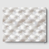 Romantische Glam White Imitats Leather Wedding Gästebuch (Rückseite)