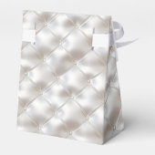 Romantische Glam White Imitats Leather Wedding Geschenkschachtel (Rückseite)