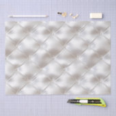 Romantische Glam White Imitats Leather Wedding Seidenpapier (Handwerk)