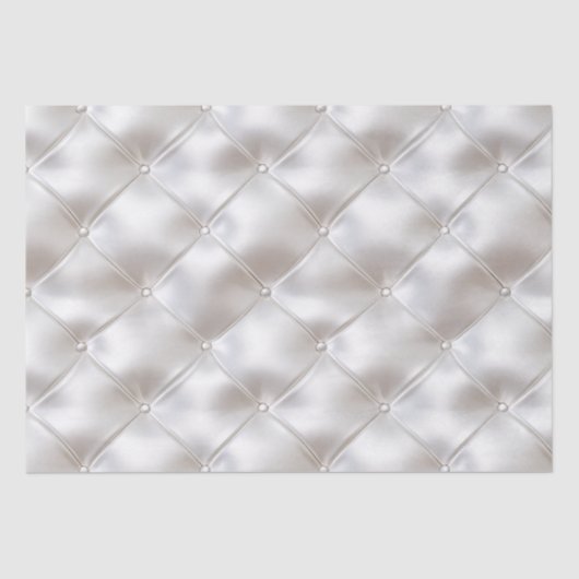 Romantische Glam White Imitats Leather Wedding Seidenpapier (Vorderseite)