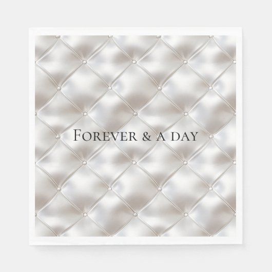 Romantische Glam White Imitats Leather Wedding Serviette (Vorderseite)