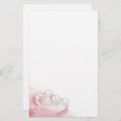 Romantische Glasherz-Rosen-Blumenblätter Briefpapier (Vorne/Hinten)