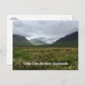 Romantische Glen Coe Mountains Schottisches Hochla Postkarte (Vorne/Hinten)