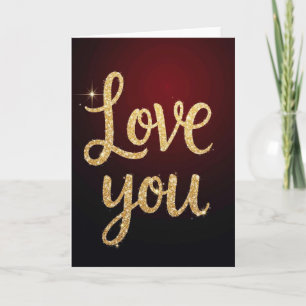Romantische Glitter-Schrift Lieb-Dich-Karte Karte