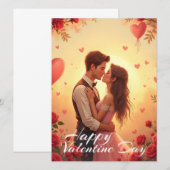 Romantische glückliche Valentinstag-Paar-Kunst (Vorne/Hinten)