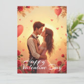 Romantische glückliche Valentinstag-Paar-Kunst (Stehend Vorderseite)