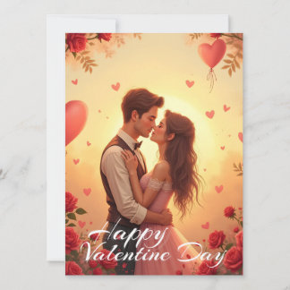Romantische glückliche Valentinstag-Paar-Kunst