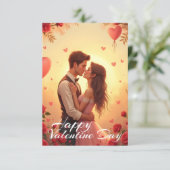 Romantische glückliche Valentinstag-Paar-Kunst (Stehend Vorderseite)