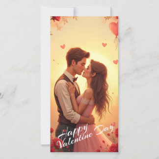 Romantische glückliche Valentinstag-Paar-Kunst
