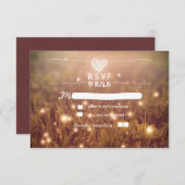 Romantische Glühbirnen Hochzeit RSVP (Vorne/Hinten)