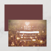 Romantische Glühbirnen Hochzeit RSVP Karte (Vorne/Hinten)