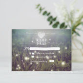 Romantische Glühbirnen Hochzeit RSVP Karte (Stehend Vorderseite)