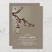 Romantische Glühwürmchen im Mason Jar Einladung (Vorne/Hinten)