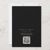 Romantische Gold Black Monogram QR Code Back Weddi Einladung (Rückseite)