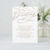 Romantische Gold Calligraphy Direction Enclosure C Begleitkarte (Stehend Vorderseite)