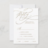 Romantische Gold Calligraphy Menü Auswahl RSVP Kar Karte (Vorderseite)
