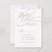Romantische Gold Calligraphy Song Request RSVP Car (Vorderseite)