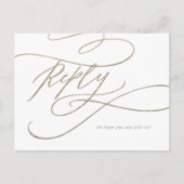 Romantische Gold Calligraphy Song Request UAWG Einladungspostkarte (Vorderseite)