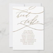 Romantische Gold Head Table Chart Card Card Karte (Rückseite)