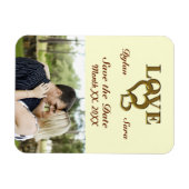 Romantische Gold-Interlocking hört Ihr Foto Magnet (Horizontal)