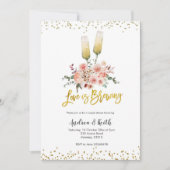 Romantische Gold-Liebe ist Brewing Couple Dusche Einladung (Vorderseite)