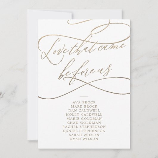 Romantische Gold-Liebe vor US-Siteübersicht Einladung (Vorderseite)