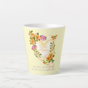 Romantische Gold Rose Liebe immer Beige Latte Tass Milchtasse