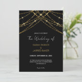 Romantische Gold String Wedding Einladung (Stehend Vorderseite)