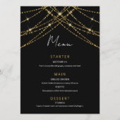 Romantische Gold String Wedding Menükarte (Vorderseite)