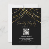 Romantische Gold String Wedding RSVP Karte (Vorderseite)