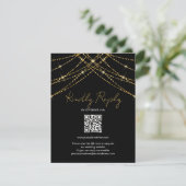Romantische Gold String Wedding RSVP Karte (Stehend Vorderseite)