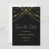 Romantische Gold String Wedding Save The Date (Vorderseite)