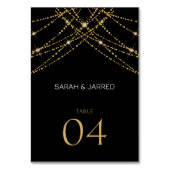 Romantische Gold String Wedding Tischnummer (Rückseite)