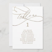 Romantische Gold Tischnummer Seekartenkarte (Vorderseite)