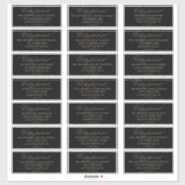 Romantische Gold- und Black-Gästetiketten Aufkleber (Blatt)