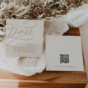 Romantische Gold- und Elfenbein-QR-Code-Hochzeitsd Begleitkarte