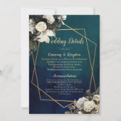 Romantische Gold Wreath Wedding Details Card Einladung (Vorderseite)