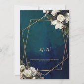 Romantische Gold Wreath Wedding Details Card Einladung (Rückseite)