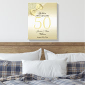 Romantische Goldbucht & Glitzer 50. Hochzeit Leinwanddruck (Insitu (Schlafzimmer))