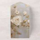 Romantische Goldcreme All In One Einladung (Außenbereich)