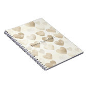 Romantische Goldcreme-Herzen Notizblock (Rechte Seite)