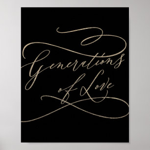 Romantische Golden-Black-Generationen der Liebe Poster