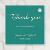 Romantische goldene Blätter Gastgeschenk Hochzeit Geschenkanhänger (Rückseite)