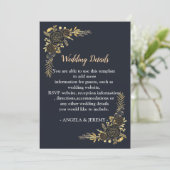 Romantische goldene Blaufälle Einladung (Stehend Vorderseite)