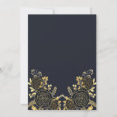 Romantische goldene Blaufälle Einladung (Rückseite)