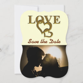 Romantische Goldene Blockaden - Herz, Foto, Rote R Einladung