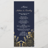 Romantische goldene Blumenkarte Programm (Vorderseite)