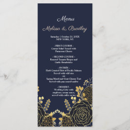 Romantische goldene Blumenkarte Programm