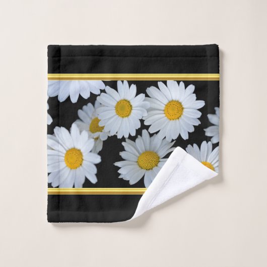 Romantische goldene Goldfolie mit schwarz Badhandtuch Set (Waschlappen)